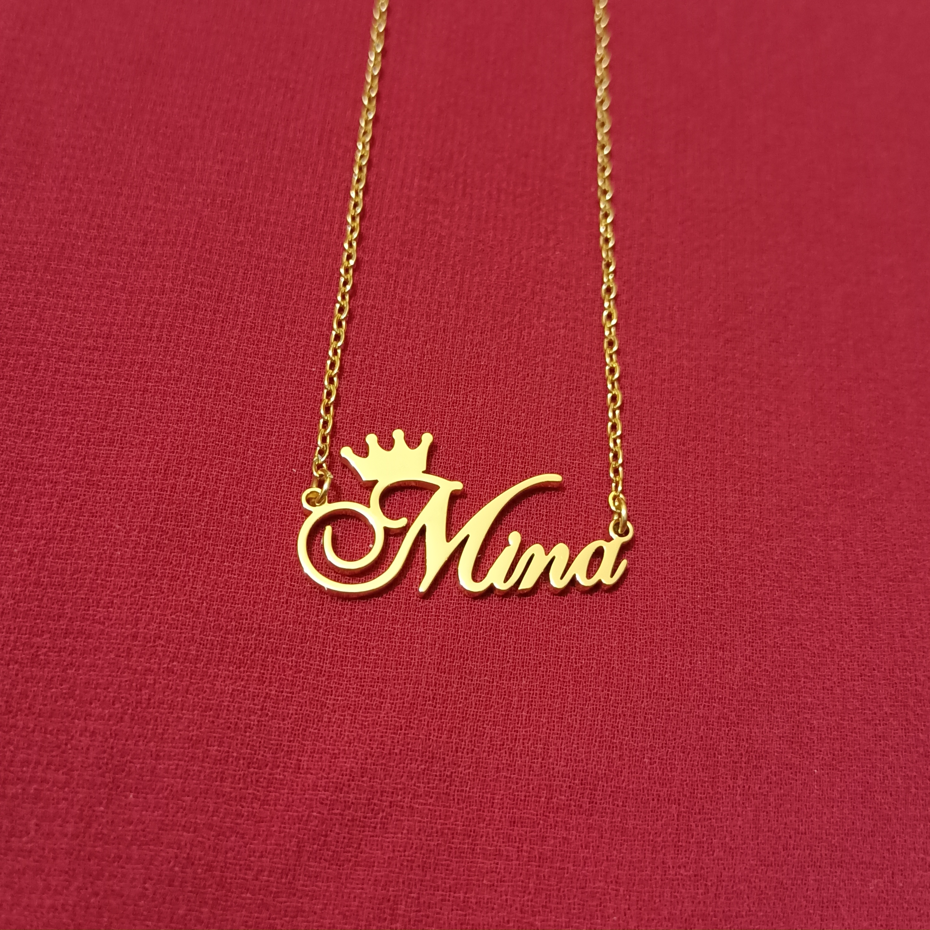 Nababali Gold " Mina " Style Name Necklace Gifts For Her