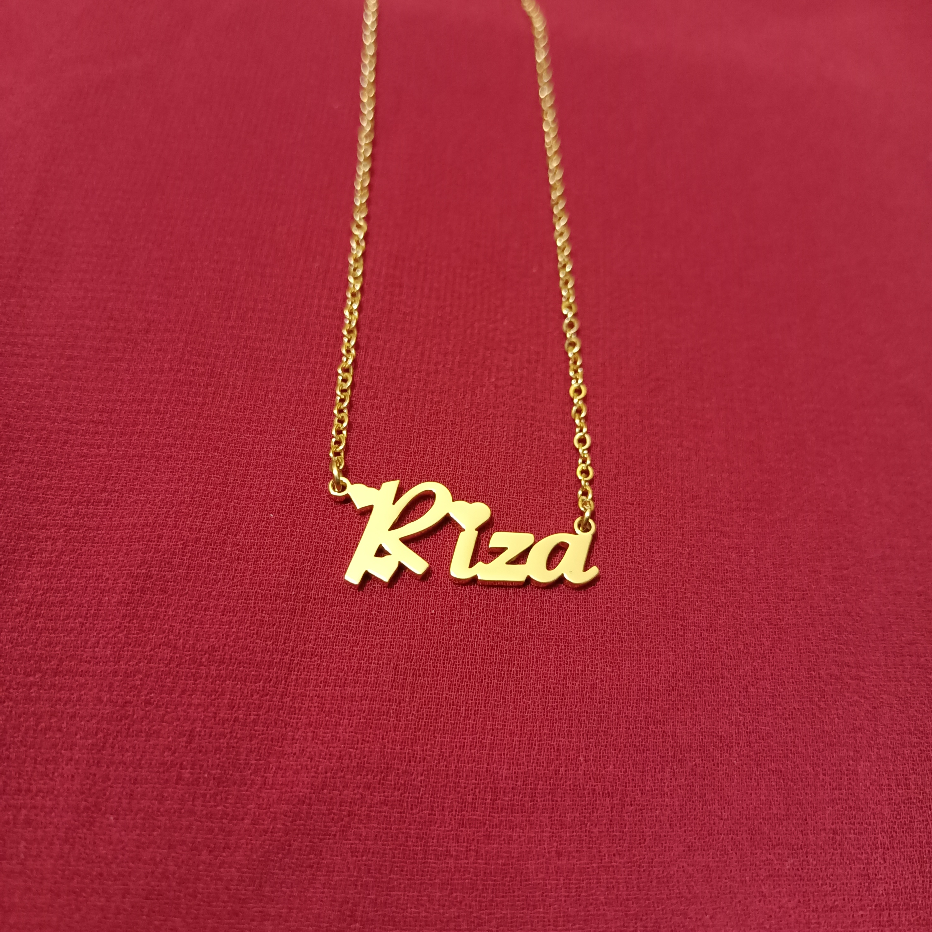 Nababali Gold " Riza " Style Name Necklace Gifts For Her